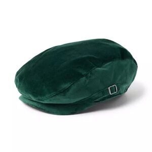 Janie and Jack Green Velvet Newsboy Cap | 12-24M Classic Fall Winter Preppy Hat